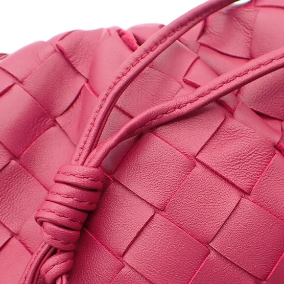 BOTTEGA VENETA Logo Intrecciato Mini Shoulder Bag Leather Pink Italy 93RF473 - Picture 5 of 14